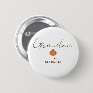 Modern Pumpkin Gender Neutral Grandma-to-be 6 Cm Round Badge