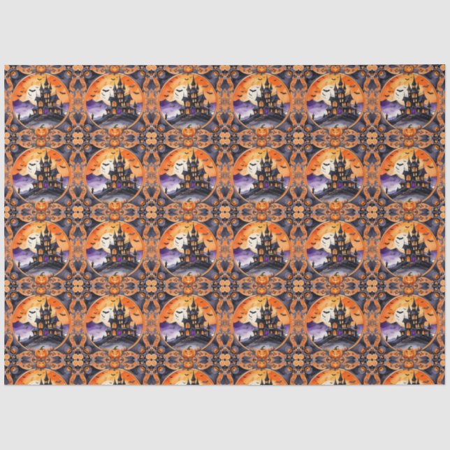 Modern Pumpkin Halloween Autumn Collection Tissue Paper (Front)