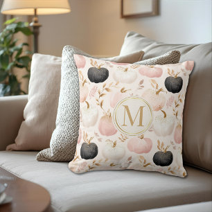 Modern Pumpkin Monogram – Personalised Initial Cushion