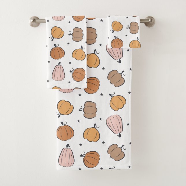 Modern Pumpkin Pattern - Bath Towel Set (Insitu)