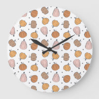 Modern Pumpkin Pattern - Clock