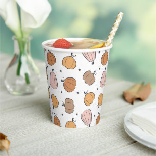 Modern Pumpkin Pattern - Paper Cups