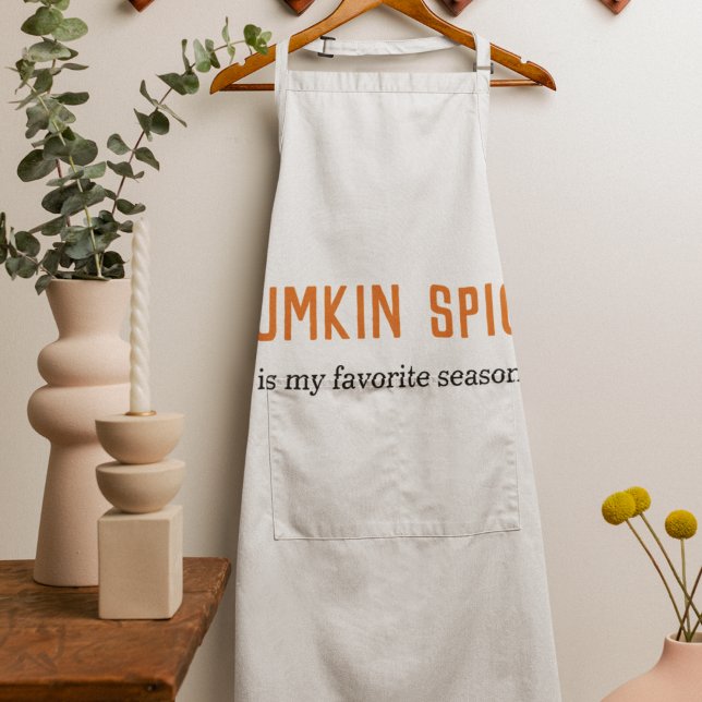 Modern Pumpkin Spice Is My Favourite Season Quote Apron (Creator Uploaded)