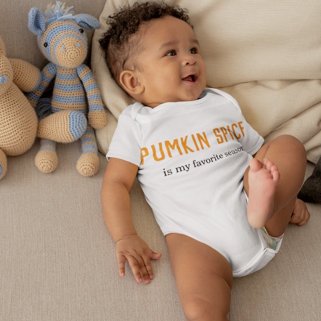 Modern Pumpkin Spice Is My Favourite Season Quote Baby Bodysuit (Creator Uploaded)