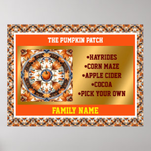 Modern Pumpkin Thanksgiving Autumn Collection Poster