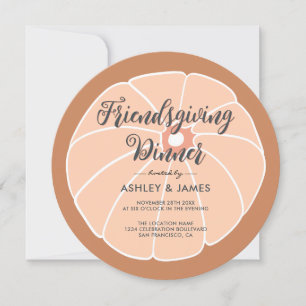 Modern Pumpkin Thanksgiving Dinner Invitation