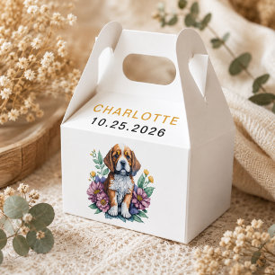 Modern Puppy Dog Terracotta Baby Shower Favour Box