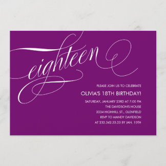 Modern Purple 18th Birthday Invitations