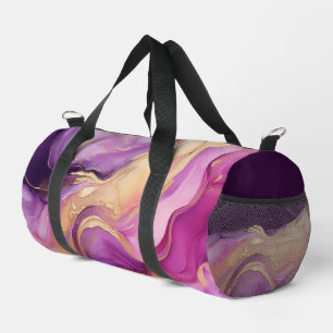 Modern Purple and Gold Abstract Luxury- Duffle Bag