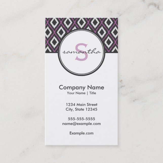 Modern Purple and Grey Business Card (Front)
