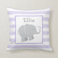 Modern Purple and Grey Elephant Custom Monogram