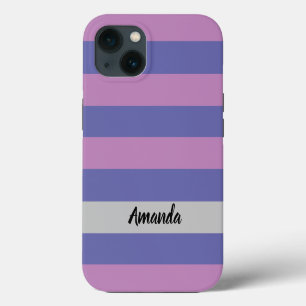 Modern purple and pink personalised iPhone 13 case