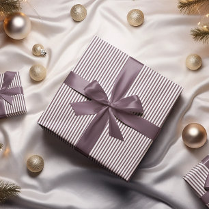 Modern Purple and White Stripes Pattern Wrapping Paper