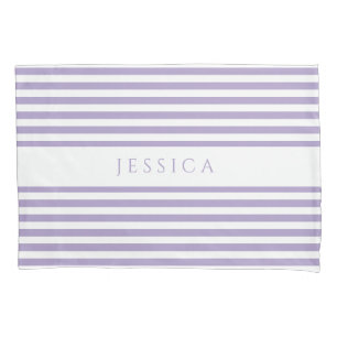 Modern Purple And White Stripes Pillowcase