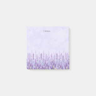 Modern Purple and White Watercolor Lavender Flower Post-it Notes