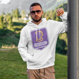 Modern Purple and Yellow Kettles Icon Hoodie