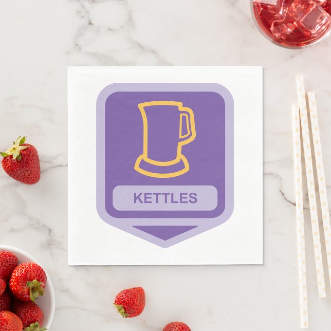 Modern Purple and Yellow Kettles Icon Napkin (Creator Uploaded)