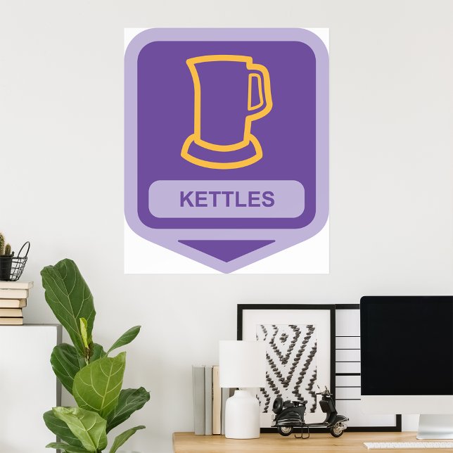 Modern Purple and Yellow Kettles Icon Poster (Creator Uploaded)