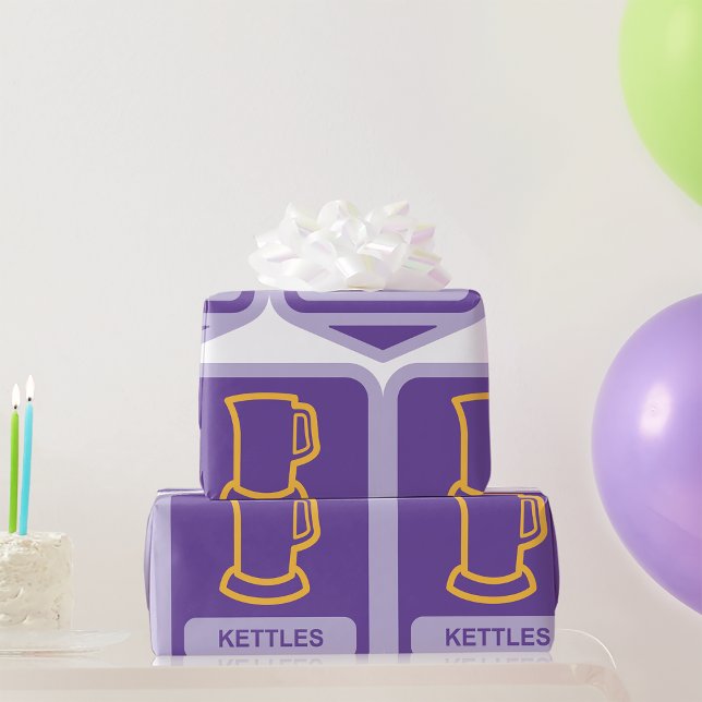 Modern Purple and Yellow Kettles Icon Wrapping Paper (Creator Uploaded)