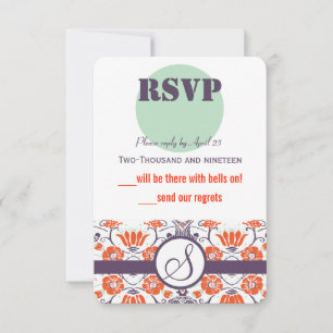Modern Purple Aqua Mint Modern Typography Wedding
