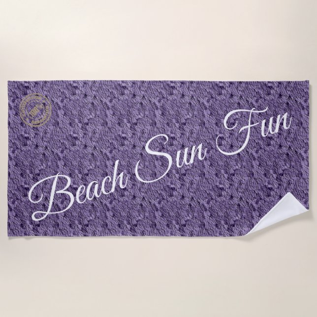 Modern Purple Beach Towel (Front)