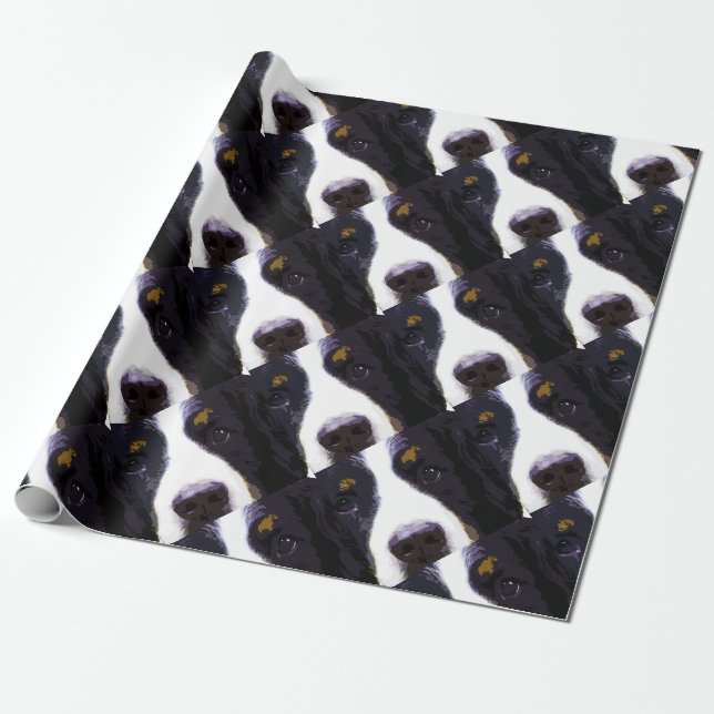 modern purple Bernese Mountain Dog Wrapping Paper (Unrolled)