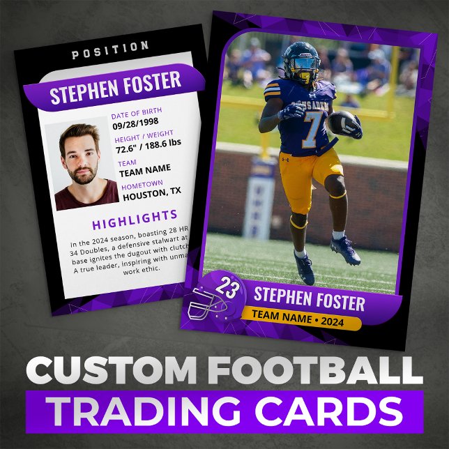 Modern Purple & Black Football Trading Card (Creator Uploaded)