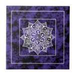 Modern purple black mandala tile<br><div class="desc">Modern purple black mandala</div>
