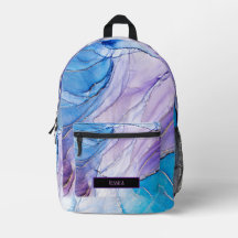 Modern Purple & Blue marbled Alcohol Ink