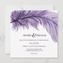 Modern Purple Boho Feather Whimsical Wedding