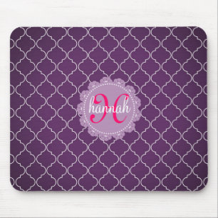 Modern Purple Bristol Tiles Personalised Trendy Mouse Pad