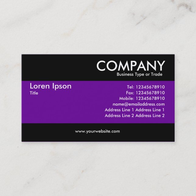 Modern - Purple Business Card (Front)