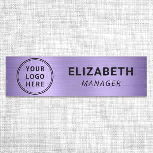 Modern Purple Business Logo Name Tag