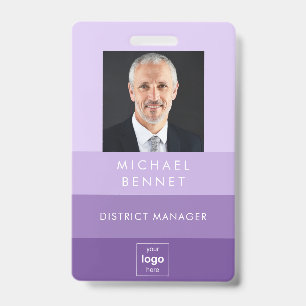 Modern Purple Business Photo ID Badge