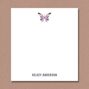 Modern Purple Butterfly Personalised Notepad