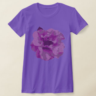 Modern Purple Camelia Flower T-Shirt