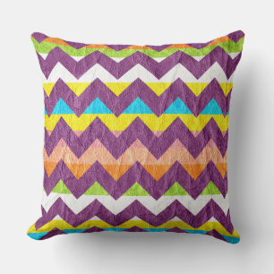 Modern Purple Chevron Leather Cushion