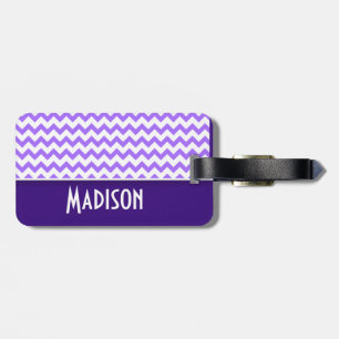 Modern Purple Chevron Luggage Tag