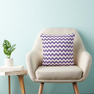 Modern Purple Chevron Striped Pattern Cushion