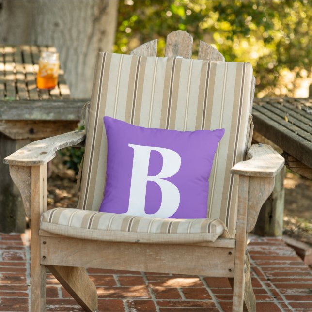 Modern Purple Chic Monogram Cushion (Chair)