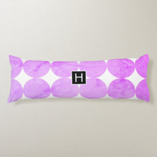 Modern Purple Circles Monogram Body Cushion