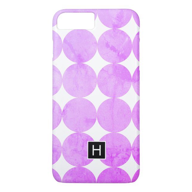 Modern Purple Circles | Monogram Case-Mate iPhone Case (Back)