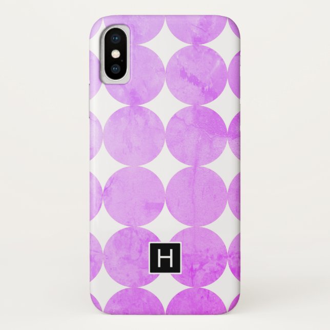 Modern Purple Circles | Monogram Case-Mate iPhone Case (Back)