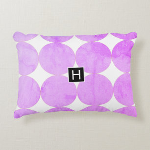 Modern Purple Circles   Monogram Decorative Cushion
