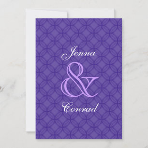 Modern Purple Circles Wedding R123 Invitation