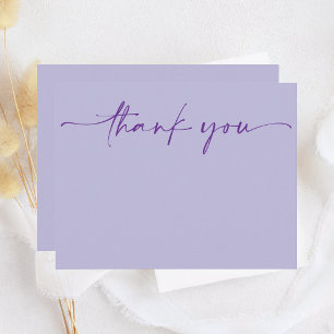 Modern Purple Classic Simple Thank You Greeting Card