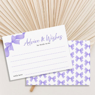 Modern Purple Coquette Bow Advice and Wishes Card