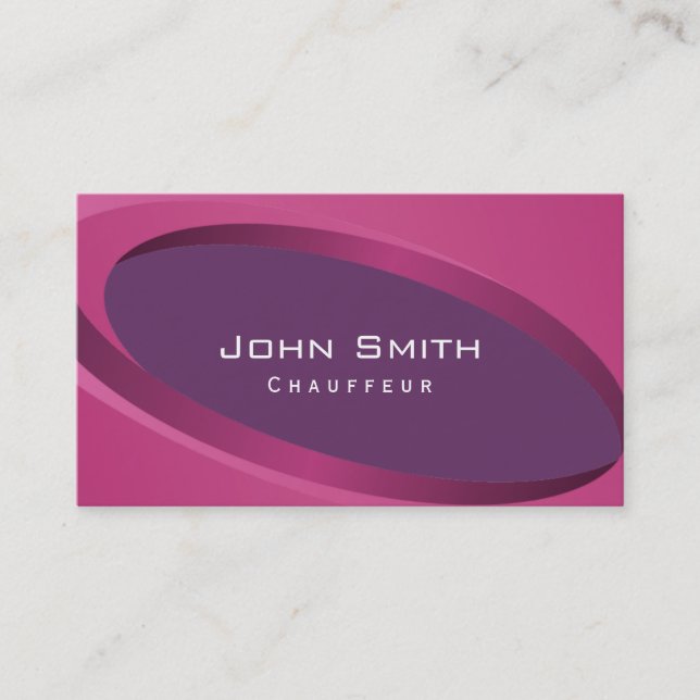 Modern Purple Curves Chauffeur Business Card (Front)