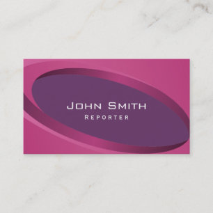 Modern Purple Curves Reporter Business Card