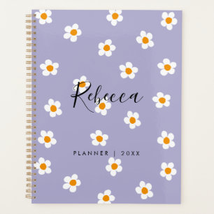 Modern Purple Daisy Floral 2023 Personalised Planner